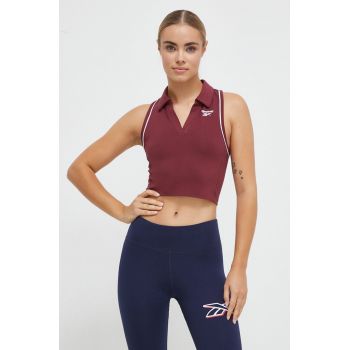 Reebok top femei, culoarea bordo