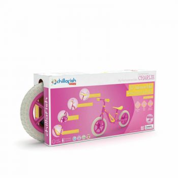 Bicicleta de echilibru Chillafish Charlie cu roti din spuma Eva 10 inch Pink