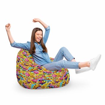 Fotoliu Puf Bean Bag tip Para XL Emoji Pisici