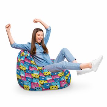 Fotoliu Puf Bean Bag tip Para XL Smiley Cats