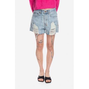 KSUBI pantaloni scurți din denim femei, cu imprimeu, high waist 5000004525-blue