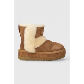 UGG cizme de zapada din piele intoarsa Classic Chillapeak culoarea maro, 1144046