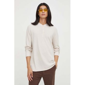 Levi's longsleeve barbati, culoarea bej, neted