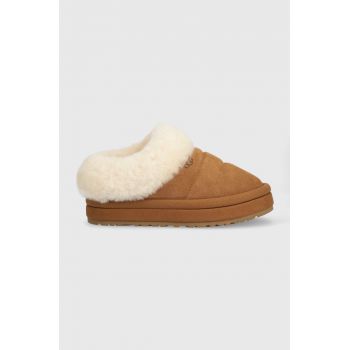 UGG papuci din piele intoarsa TAZZLITA culoarea bej