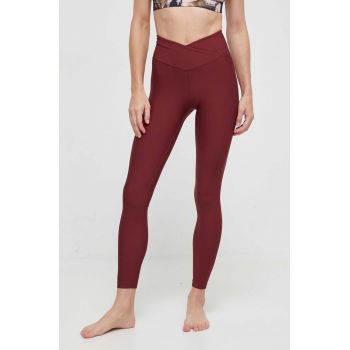 Casall jambiere de yoga culoarea bordo, neted