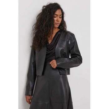 Dkny geaca femei, culoarea negru, de tranzitie