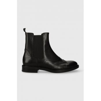 Vagabond Shoemakers ghete chelsea de piele AMINA femei, culoarea negru, cu toc plat, 5603.101.20