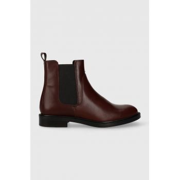 Vagabond Shoemakers ghete chelsea de piele AMINA femei, culoarea rosu, cu toc plat, 5603.001.27