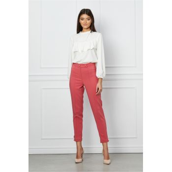 Pantaloni LaDonna roz somon office la reducere