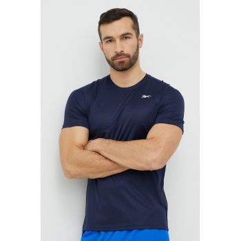 Reebok tricou de antrenament Tech culoarea albastru marin, neted