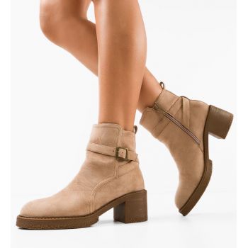 Botine dama Faha Khaki la reducere