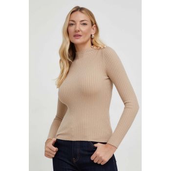 Answear Lab pulover culoarea bej, light, cu turtleneck