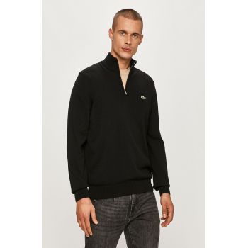 Lacoste pulover barbati, culoarea negru, cu turtleneck