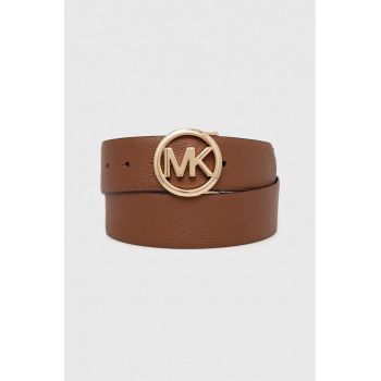 MICHAEL Michael Kors curea de piele cu doua fete femei, culoarea maro ieftina