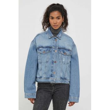 Pepe Jeans geaca jeans Turner femei, de tranzitie, oversize