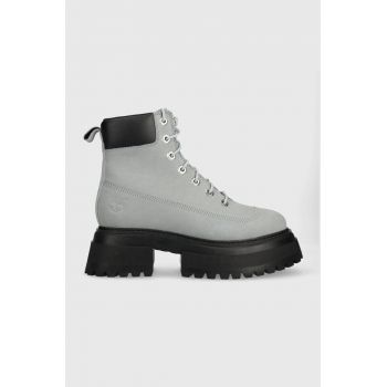 Timberland bocanci Timberland Sky 6In LaceUp femei, culoarea gri, cu platforma, izolare usoara, TB0A42AWEA31