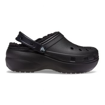 Saboti Crocs Classic Platform Lined Clog Negru - Black