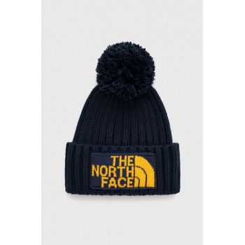 The North Face caciula culoarea albastru marin, din tricot gros