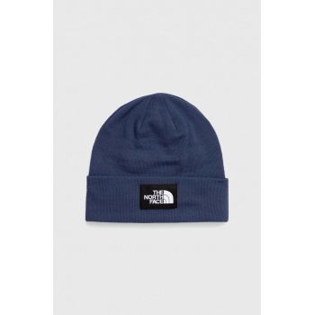 The North Face caciula culoarea albastru marin, din tricot gros