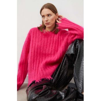 Herskind pulover de lana femei, culoarea roz