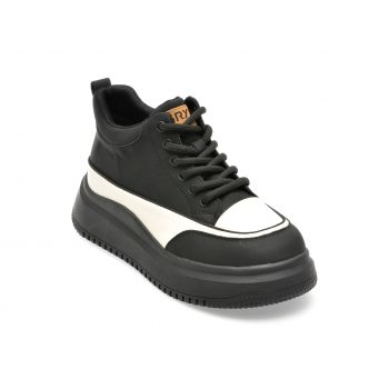 Pantofi GRYXX alb-negru, 6611, din piele naturala ieftina