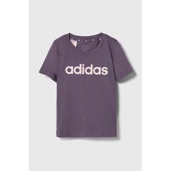 adidas tricou de bumbac pentru copii culoarea gri