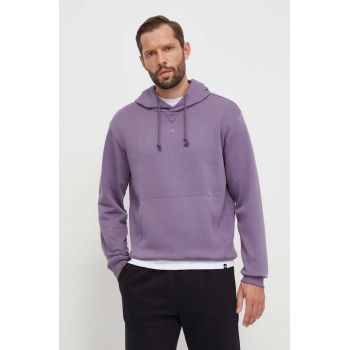 adidas bluza barbati, culoarea violet, cu glugă, neted