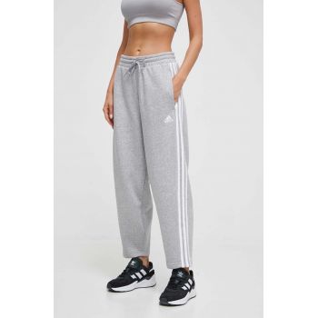 adidas pantaloni de trening culoarea gri, melanj IM0247