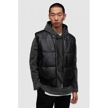 AllSaints vesta ML007Y NARO PUFFER JACKET barbati, culoarea negru, de tranzitie