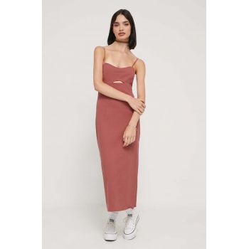 Abercrombie & Fitch rochie culoarea roz, midi, mulata