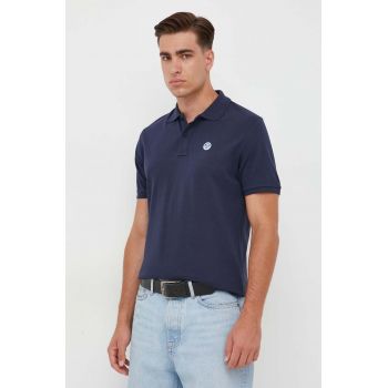 North Sails polo de bumbac culoarea albastru marin, neted