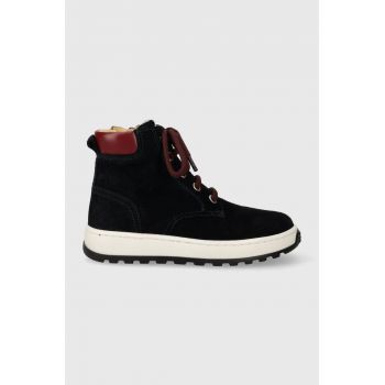 Pom D'api pantofi din piele intoarsa pentru copii FLOW BOOTS culoarea albastru marin