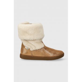 Shoo Pom cizme de iarna pentru copii din piele intoarsa culoarea maro ieftina