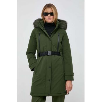 MICHAEL Michael Kors hanorac femei, culoarea verde, de iarna de firma originala