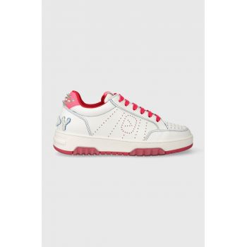 Off Play sneakers din piele COMO culoarea alb, COMO 1 WHITE FUXIA STUDS