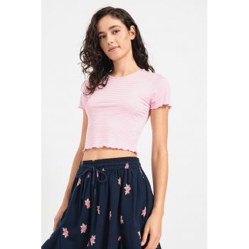 Tricou crop cu dungi Madi