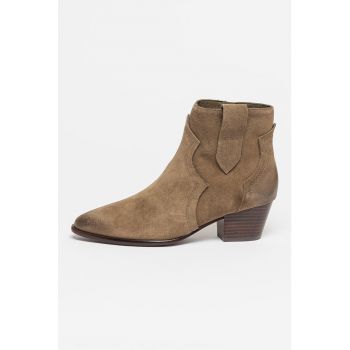 Botine cowboy de piele intoarsa Hurricane