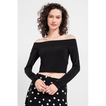 Bluza slim fit cu decolteu pe umeri Fano