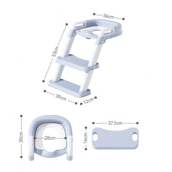 Reductor toaleta pliabil cu scara,inaltime reglabila in 2 pozitii,suprafata antiderapanda si reductor moale Little Mom Kids Steps Green