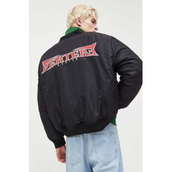 Vertere Berlin geaca bomber barbati, culoarea negru, de iarna, oversize