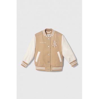 Abercrombie & Fitch geaca bomber pentru copii culoarea bej