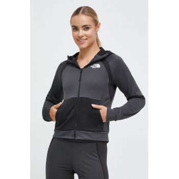 The North Face hanorac Mountain Athletics culoarea negru, cu glugă, modelator