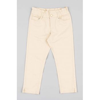 zippy pantaloni copii culoarea bej, neted