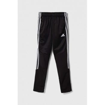 adidas Performance pantaloni de trening pentru copii culoarea negru, cu imprimeu