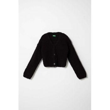 United Colors of Benetton cardigan copii culoarea negru, călduros