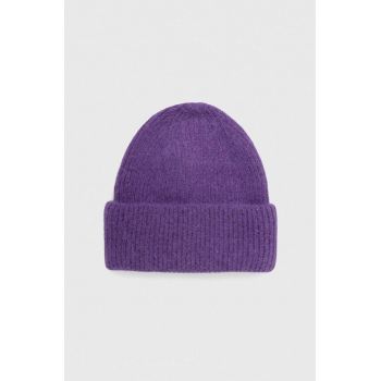 Answear Lab caciula de lana culoarea violet, de lana, din tricot gros