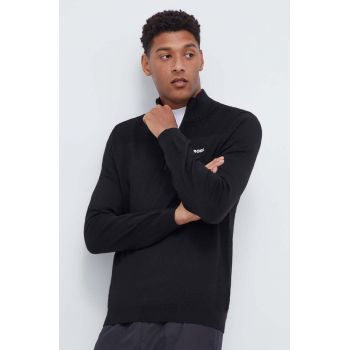 Boss Green pulover din amestec de lana BOSS GREEN barbati, culoarea negru, light, cu turtleneck