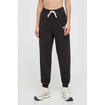 Puma pantaloni de trening culoarea negru, neted