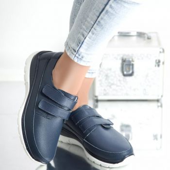 Pantofi casual zephora navy piele naturala