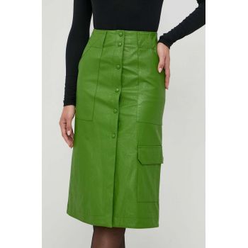 Beatrice B fusta culoarea verde, midi, drept